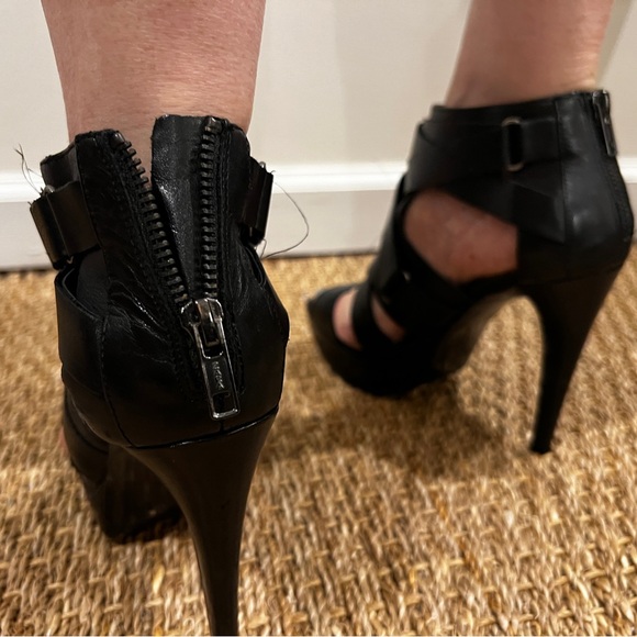 Zara Black Strappy High Heels - Picture 2 of 4